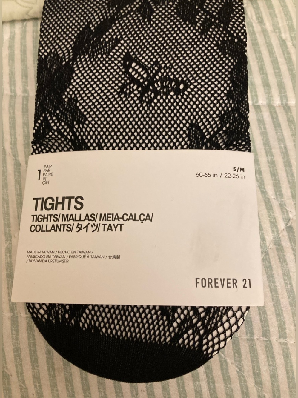 New Fishnet Tights Forever 21 S/M Delicate Floral Lace Design